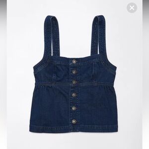 American Eagle | Sleeveless Denim Babydoll Top L